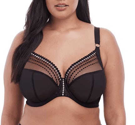 #3 Elomi Women’s Matilda Unlined Plunge Underwire Bra - Best Bra for Narrow Shoulders with J-Hook