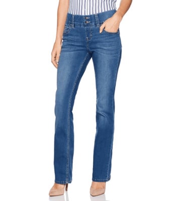7. Riders by Lee Indigo Pull On Waist Smoother Boot Cut Jean – Best postpartum jeans to contour waistline