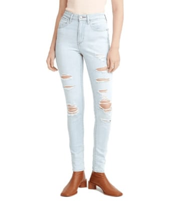 8. Levis Womens 721 High Rise Distressed Skinny Jeans – Best distressed jeans for postpartum