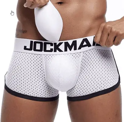 JOCKMAIL Mens Underwear Boxer Mesh Mens Padded Underwear Boxer with Hip Pad