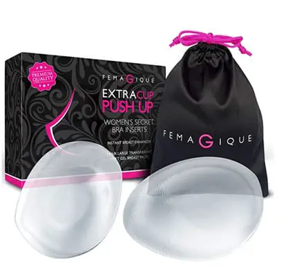 3.Femagique Silicone Gel Bra Inserts Push Up Breast Cups 