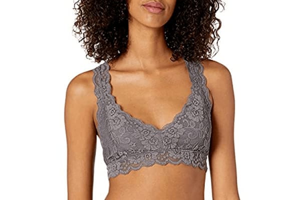 #10 Amazon Brand Mae Women’s Racerback Lace Plunge Bralette – Best Plunge Bralette For Wide Set Breasts