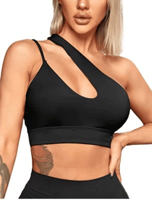 4. DueHony One-Shoulder Sports Bra - One-Shoulder Bra With the Most Snug Fit